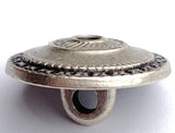 Toltec Antique Silver 11/16" Button, 18mm, Italy, Shank Back # FJ-67