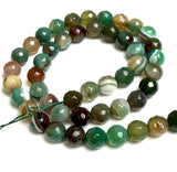 Re-Stocked, Green Agate Bead Mix, 8mm Faceted Grade A High Shine 5/16" Approx. 45 Beads  #LP-93