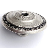 Toltec Antique Silver 11/16" Button, 18mm, Italy, Shank Back # FJ-67