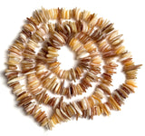 Ocean Poetry, Naturally Abstract Shell Beads, Pearly Browns MOP Various Sizes, Pack of 270+ Beads #LP-141