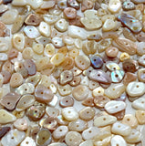Ocean Poetry, Naturally Abstract Shell Beads, Pearly Browns MOP Various Sizes, Pack of 270+ Beads #LP-141