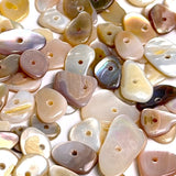 Caramel Shell Naturally Abstract Pearly Shell Beads, One Hole, Various Sizes/Shapes, Pack of 270+ Beads #LP-141