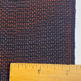 Black/Red Tsumugi Ikat, Vintage Kimono Silk from Japan By the Yard #157
