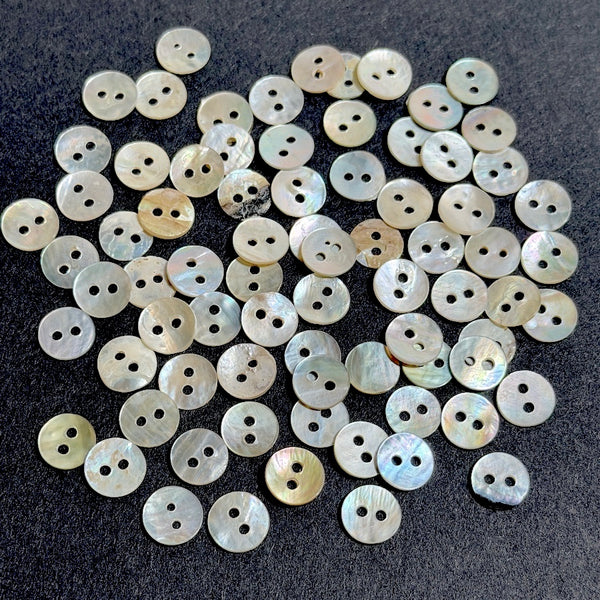 Bulk/Outlet Deal, Tiny Moonrise Wannabes Natural RUSTIC Pastel Rainbow Shell, 5/16" 2-Hole 9mm, Pack of 500 Buttons, #LP-142