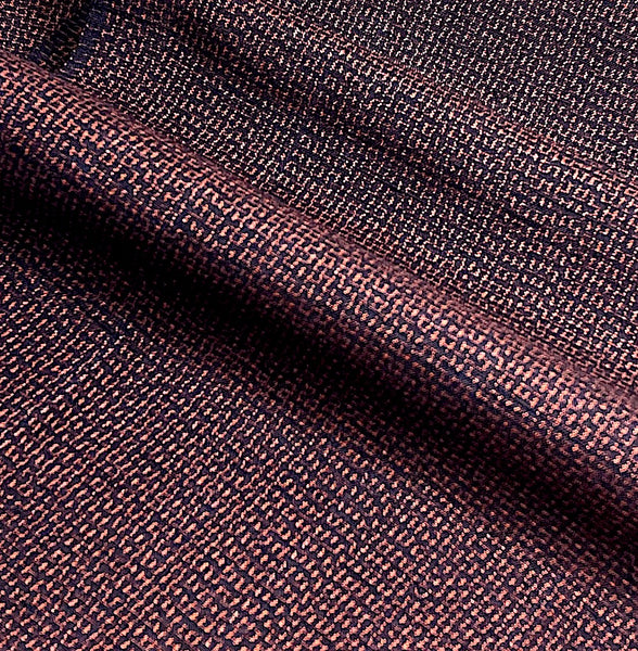 Black/Red Tsumugi Ikat, Vintage Kimono Silk from Japan By the Yard #157