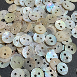 Bulk/Outlet Deal, Tiny Moonrise Wannabes Natural RUSTIC Pastel Rainbow Shell, 5/16" 2-Hole 9mm, Pack of 500 Buttons, #LP-142