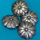 SALE, Cactus Flower 1.25" Nickel Silver 31mm Shank-Back Button  # SWC-7