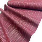 2-yard PIECE Red Fig Tipsy Stripes Kimono Silk, True Handwoven Tsumugi from Japan #522