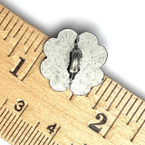 Baroque Petals, 11/16" Antique Silver Metal Button, 17mm, Italy, Shank Back  # FJ-70