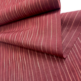 2-yard PIECE Red Fig Tipsy Stripes Kimono Silk, True Handwoven Tsumugi from Japan #522