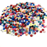 Last Pack, Button Confetti, Color Mix of 600 Nylon Micro Buttons, 3/16" 2-Hole 4.5mm, #LP-57