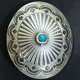Blue Bead Agave 1-1/2" Oval with "Turquoise" / Screw Back, 1.5" x 1.25"   #SW-243