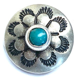 SALE, Desert Primrose w/ "Turquoise", 1/2" Southwest Shank Back Button #SW-259