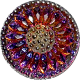 Purple/Orange/Magenta Czech Glass Daisy 3/4" #CZ-203-B