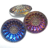 Purple/Orange/Magenta/Cobalt Czech Glass Daisy 3/4" #CZ-203-B/Cobalt