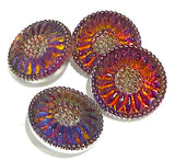 Purple/Orange/Magenta/Cobalt Czech Glass Daisy 3/4" #CZ-203-B/Cobalt