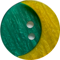 SALE, Crescent Moon, Yellow with Green Sky, Layered 2-Hole Button 13/16"    #SK-1509
