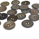 SALE OUTLET ITEM: Chocolate Gray Silvery Melange Pearl Shell, 11/16", Semi-Rustic, 17mm 2-Hole, 175-200 Buttons   #LP-58-175