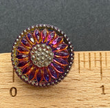 Purple/Orange/Magenta Czech Glass Daisy 3/4" #CZ-203-B