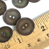 SALE OUTLET ITEM: Chocolate Gray Silvery Melange Pearl Shell, 11/16", Semi-Rustic, 17mm 2-Hole, 175-200 Buttons   #LP-58-175