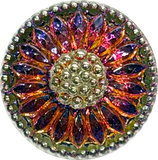 Purple/Orange/Magenta/Cobalt Czech Glass Daisy 3/4" #CZ-203-B/Cobalt