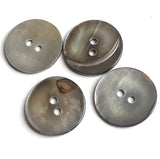 SALE OUTLET ITEM: Chocolate Gray Silvery Melange Pearl Shell, 11/16", Semi-Rustic, 17mm 2-Hole, 175-200 Buttons   #LP-58-175