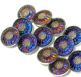 Purple/Orange/Magenta/Cobalt Czech Glass Daisy 3/4" #CZ-203-B/Cobalt