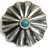 Blue Bead Daisy 1" Scallop-Edge Shank Back Button USA-Made # SW-354
