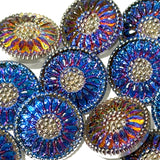 Purple/Orange/Magenta/Cobalt Czech Glass Daisy 3/4" #CZ-203-B/Cobalt