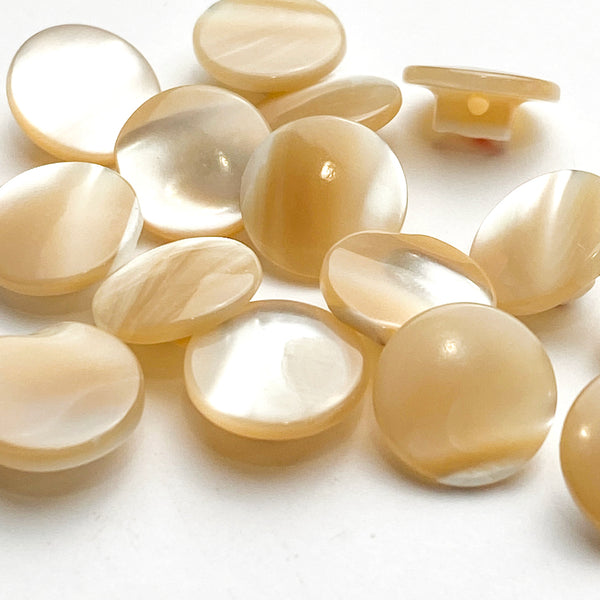 Re-Stocked, Pale Sun Iridescent Pearl Self-Shank Shell Buttons 7/16" / 12mm   #LP-60