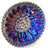 Purple/Orange/Magenta/Cobalt Czech Glass Daisy 3/4" #CZ-203-B/Cobalt