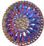 Purple/Orange/Magenta/Cobalt Czech Glass Daisy 3/4" #CZ-203-B/Cobalt