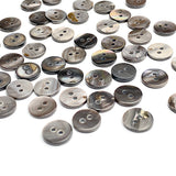 3/8"  Warm Charcoal 10mm Shiny Rustic Natural Melange Shell, Pack of 50+  #LP-61