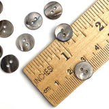 3/8"  Warm Charcoal 10mm Shiny Rustic Natural Melange Shell, Pack of 50+  #LP-61