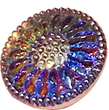 Purple/Orange/Magenta/Cobalt Czech Glass Daisy 3/4" #CZ-203-B/Cobalt