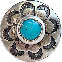 Desert Primrose w/ "Turquoise", 1/2" Southwest Shank Back Button #SW-259