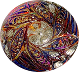 Re-Stocked Rainbow Purples/Magentas/Cobalts Six-Leaf Flower Czech Glass Button 19mm / 3/4"  # CZ-278