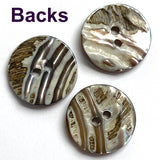 Selkie Moonshine Charcoal Rainbow Abalone 2-Hole 5/8" 15mm Button, Pack of 14  #KB-948