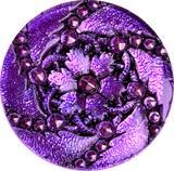 Bright Glittery Lavender Hurricane Swirls Czech Glass Button 31mm  1-1/4" #CZ-157