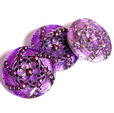 Bright Glittery Lavender Hurricane Swirls Czech Glass Button 31mm  1-1/4" #CZ-157