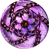 Bright Glittery Lavender Hurricane Swirls Czech Glass Button 31mm  1-1/4" #CZ-157