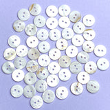 White 9/16" Two-Hole River Shell Buttons, 14mm, Pack of 80  # LP-67-80