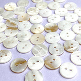 White 9/16" Two-Hole River Shell Buttons, 14mm, Pack of 80  # LP-67-80