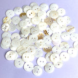 3/8" White Shell Buttons, Some with Butterscotch Backs, 9mm, Pack of 75   # LP-68/75