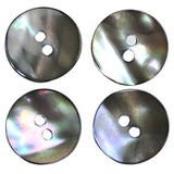 Selkie Moonshine Charcoal Rainbow Abalone 2-Hole 5/8" 15mm Button, Pack of 14  #KB-948