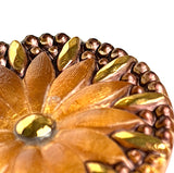 Re-Stocked, Golden Sunflower Large Czech Glass Button 1-1/4"  31mm #CZ-129