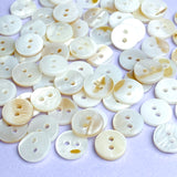 3/8" White Shell Buttons, Some with Butterscotch Backs, 9mm, Pack of 75   # LP-68/75