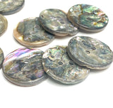 Glitter Texture Rainbow Abalone 13/16" Two-Hole Stoney Reverse Button 20mm, Pack of 12,  #KB-905