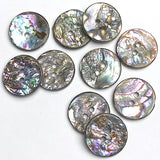 Glitter Texture Rainbow Abalone 13/16" Two-Hole Stoney Reverse Button 20mm, Pack of 12,  #KB-905