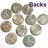 Glitter Texture Rainbow Abalone 13/16" Two-Hole Stoney Reverse Button 20mm, Pack of 12,  #KB-905
